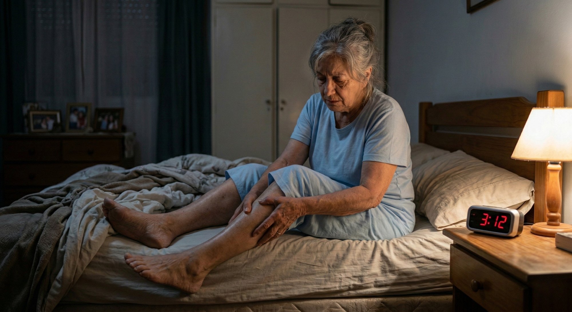 Mujer mayor despierta de noche